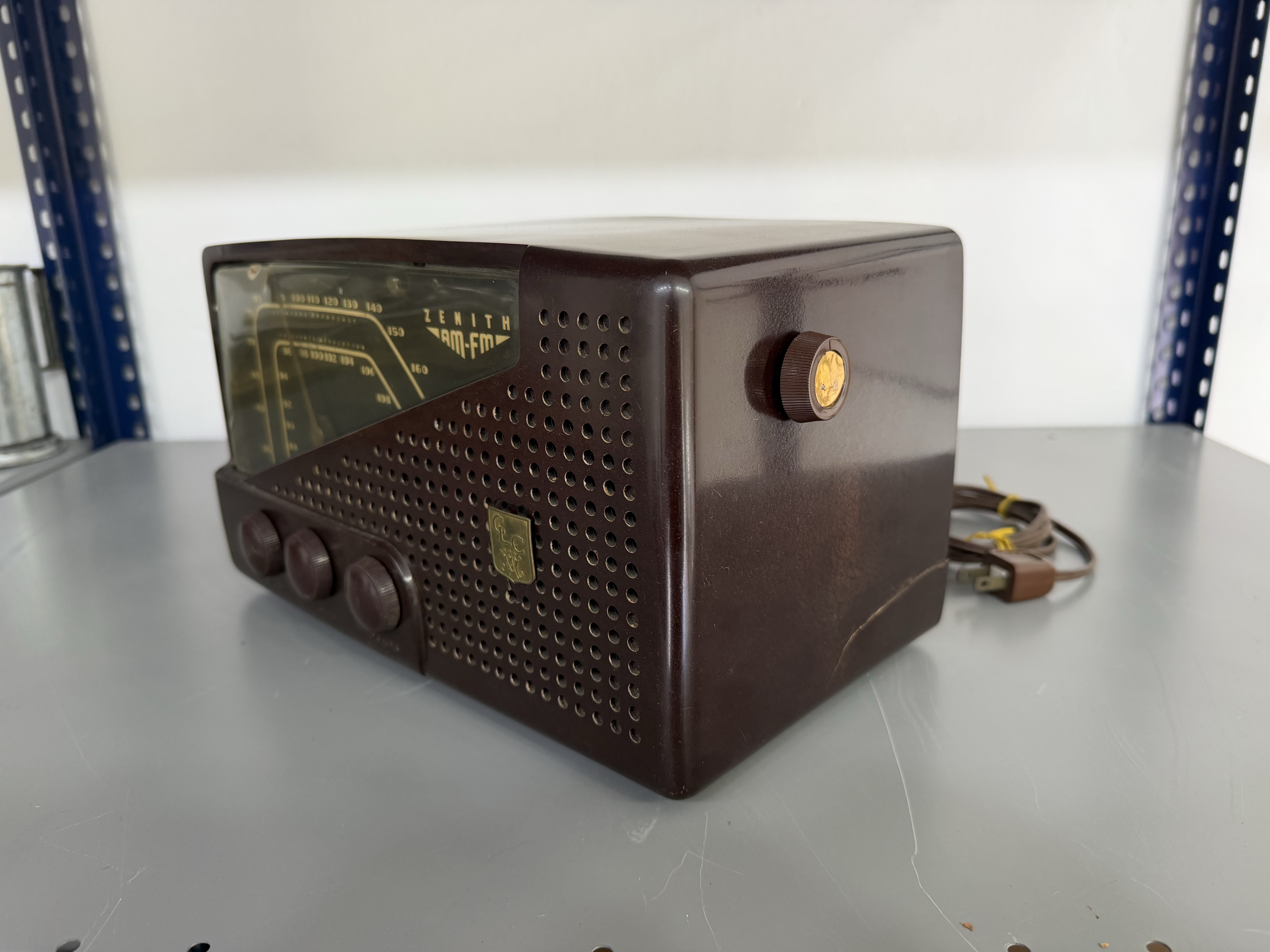 General Electric radio de mesa de madera